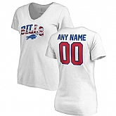 Women Customized Buffalo Bills NFL Pro Line by Fanatics Branded Any Name & Number Banner Wave V Neck T-Shirt White,baseball caps,new era cap wholesale,wholesale hats